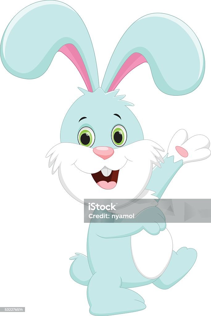 Cartoon Rabbit Smiley Cute Rabbit Cartoon Stock Illustration - Download Image Now - Animal ...