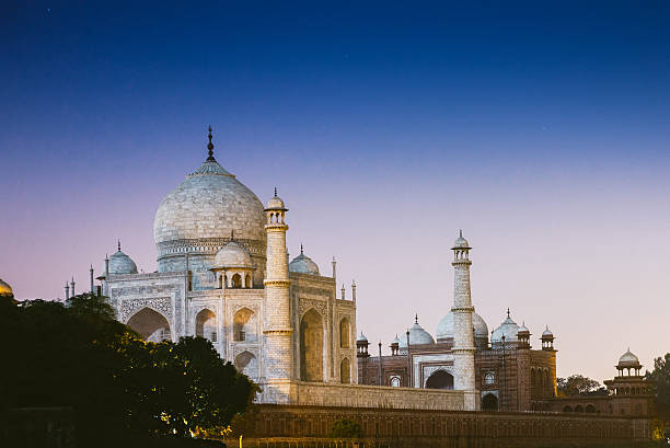 Taj Mahal monument in the night