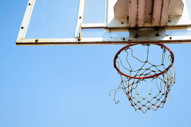 istock Basketball hoop in the blue sky 532282043