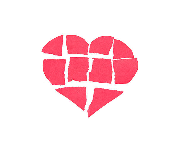 istock Broken heart,Heart made of paper on white background 532284209
