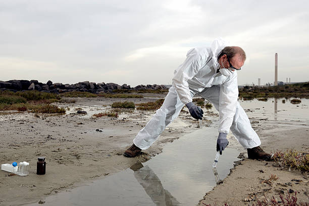 Sampling of water. stock photo