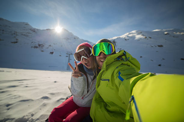 istock Lovers taking selfie on ski slopes-Alps,Switzerland 532299087