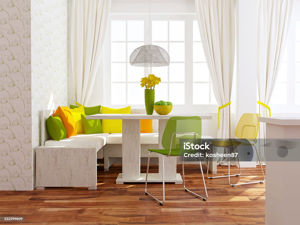 Modern dining room. Modern interior design. Contemporary dining room. 2015 Stock Photo