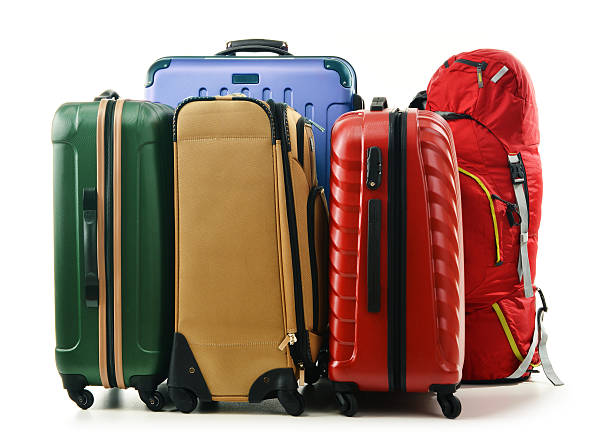 istock Suitcases and rucksack isolated on white 532302943