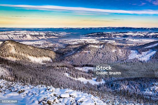 Winter Dawn In The Mountains Stock Photo - Download Image Now - 2015, Beauty, Beauty In Nature