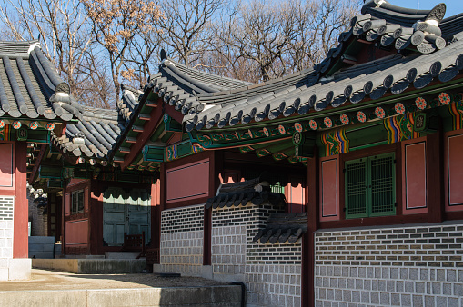 A building in Changdeokgung Palace, Seoul, South Korea
