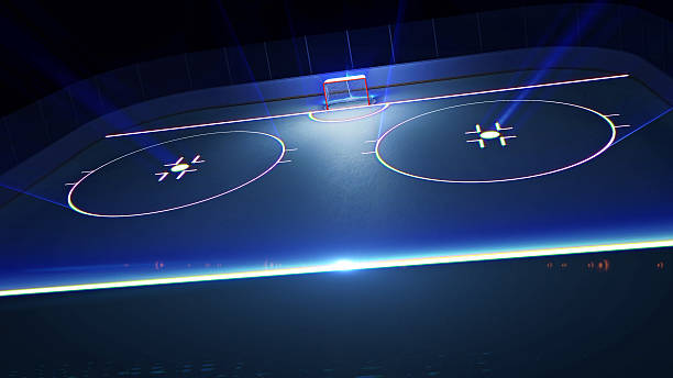 istock Hockey ice rink and goal 532304135