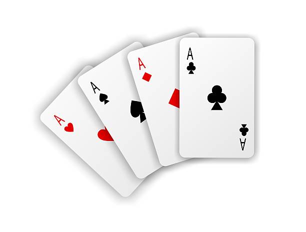 istock Playing cards. Four aces on white background with soft shadow 532316387