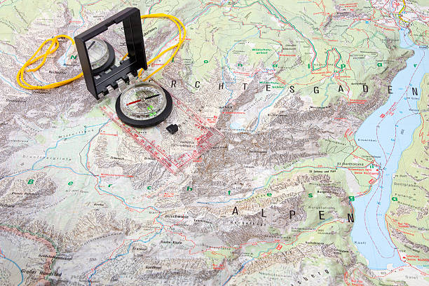 istock Compass on a hiking map of the Berchtesgaden Alps 532317427