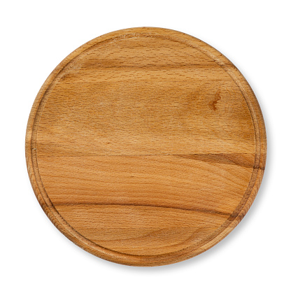 Cutting board on white background