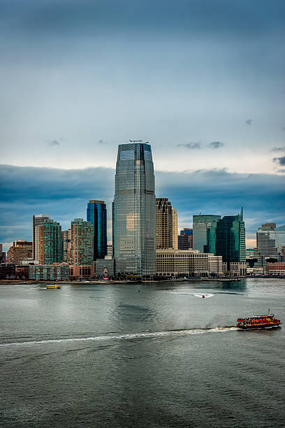 Image of Jersey City, Exchange Place and Hudson River (Upper Bay), NJ - USA.