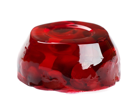 Cherry jelly on white background