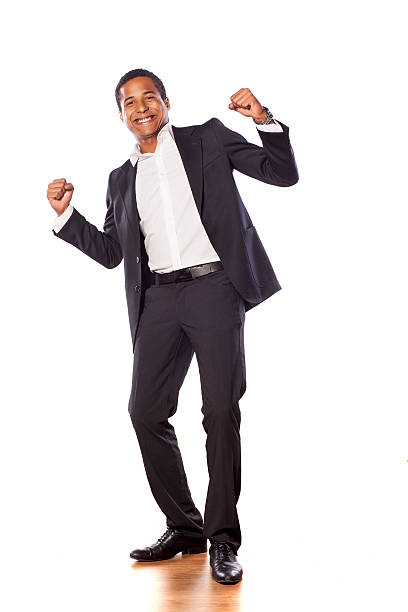 istock Happy african businessman on a white background 532320209
