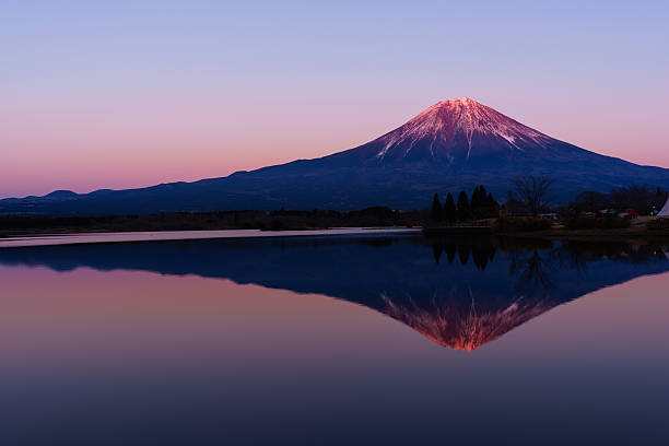 istock Red Mount Fuji at Sunset, Lake Tanuki 532326606