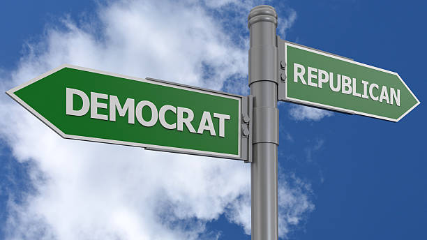 istock Democrat and republican signpost 532327772