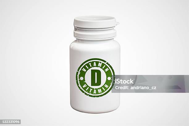 Bottle Of Pills With Vitamin D Stock Photo - Download Image Now - Healthcare And Medicine, Horizontal, Letter D