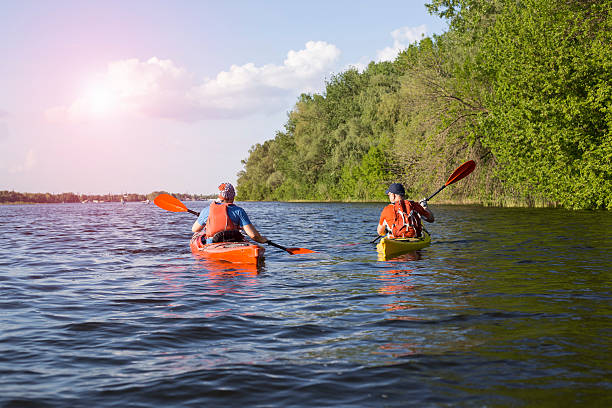 istock Man paddling in a red kayak in Florida 532331820