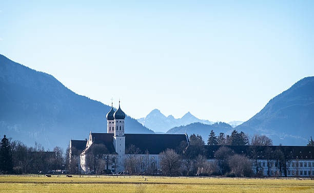 benediktbeuern famous church in benediktbeuern - bavaria onion dome stock pictures, royalty-free photos & images