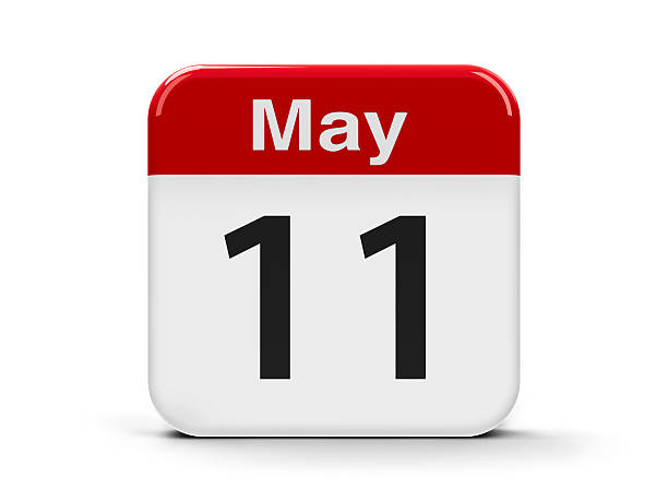 11 maggio - may calendar month three dimensional shape foto e immagini stock