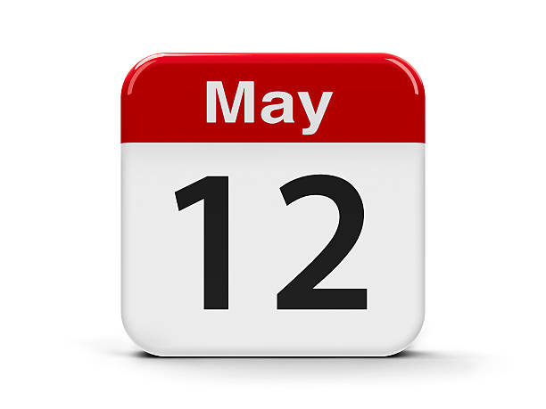 12 maggio - may calendar month three dimensional shape foto e immagini stock