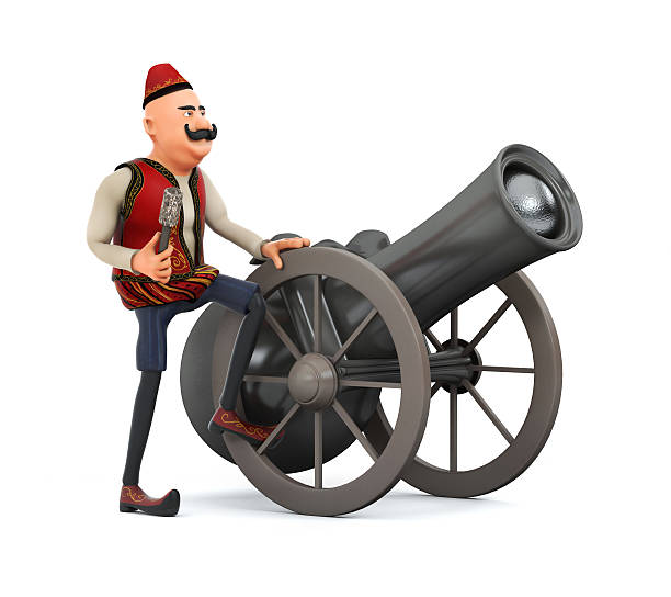 istock 3d ramadan drummer with ramadan gun-isolated 532332412