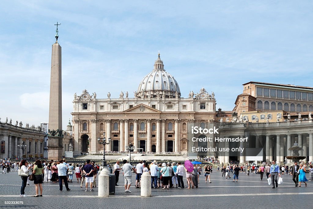 St. Peters Basilica in Rome Rome, Italy - September 22, 2011: People in Saint Peters square in front of Saint Peters Basilica in Rome. 2015 Stock Photo