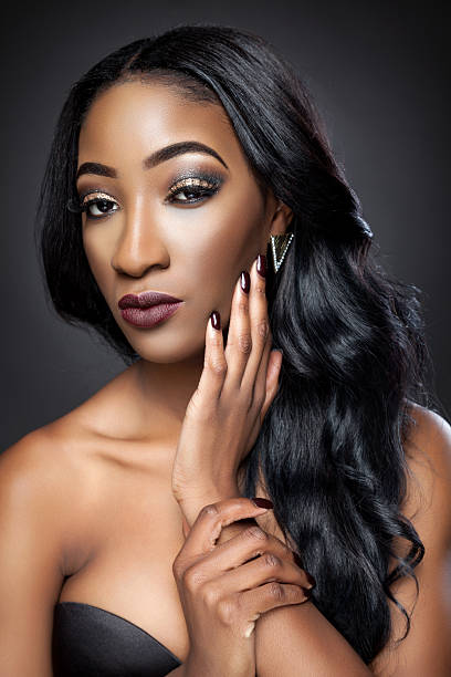 istock Black beautiful woman with luxurious curls 532333197