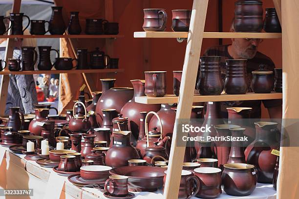 Ttraditional Market With Handmade Ceramic In Kunstat Stock Photo - Download Image Now