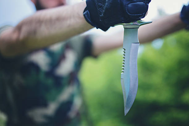 istock Soldier with Army knife 532334482