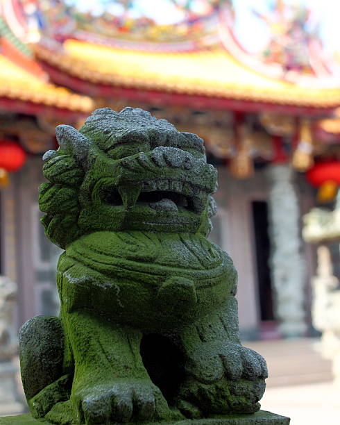 istock Lion stone statue in front of the temple 532334770