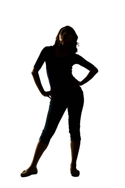 istock Silhouette of young Asian woman pose 532336049