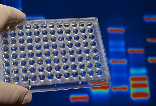 DNA testing in genetic laboratories. Biological scientific equipment.