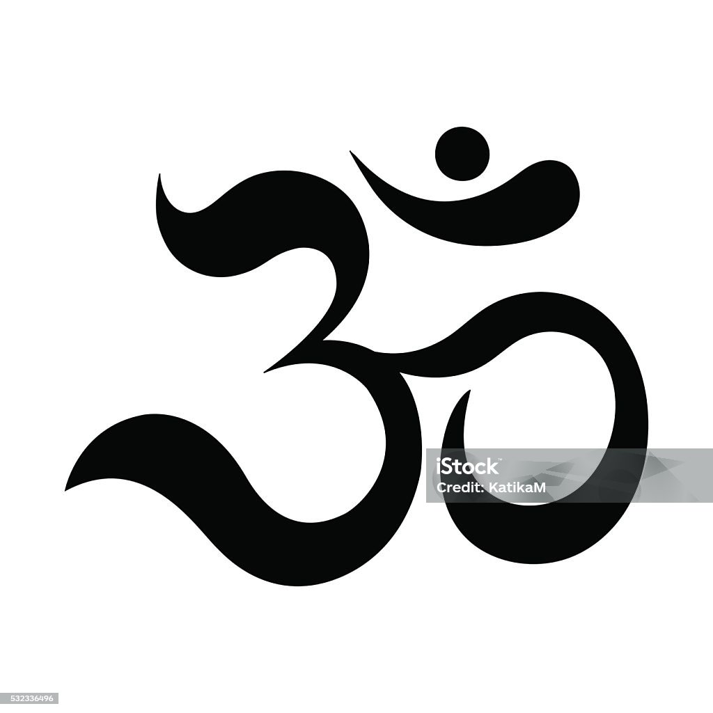Om or Aum Indian sacred sound. Om or Aum Indian sacred sound. The symbol of the divine triad of Brahma, Vishnu and Shiva. Om Symbol stock vector