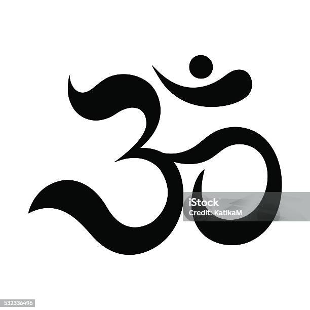 Om Or Aum Indian Sacred Sound Stock Illustration - Download Image Now - Om Symbol, Symbol, Yoga