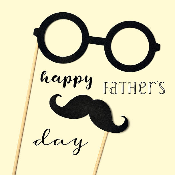 istock eyeglasses, mustache and text happy fathers day 532336662