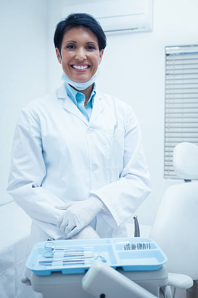 istock Portrait of female dentist 532336921
