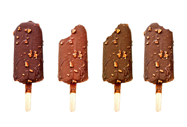 istock Set of ice cream on a stick isolated on white background 532337186