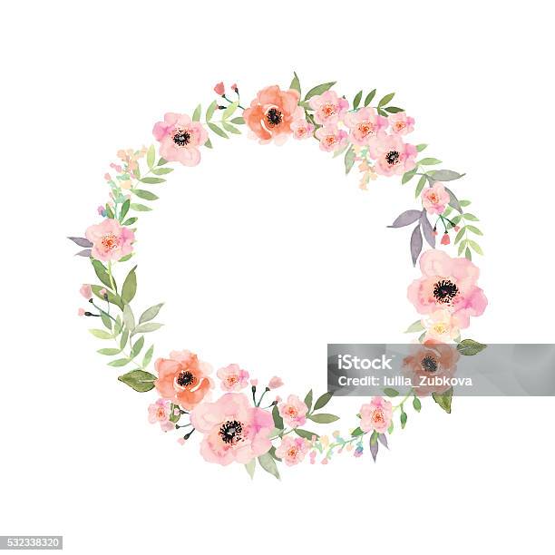 Vector Flowers Frame Elegant Floral Collection With Isolated Flowers Stock Illustration - Download Image Now