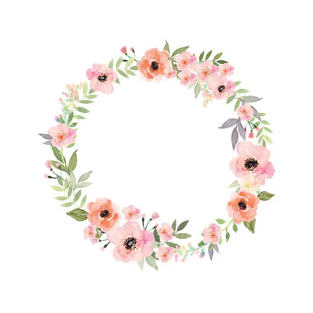 Vector illustration of Vector flowers frame. Elegant floral collection with isolated flowers.