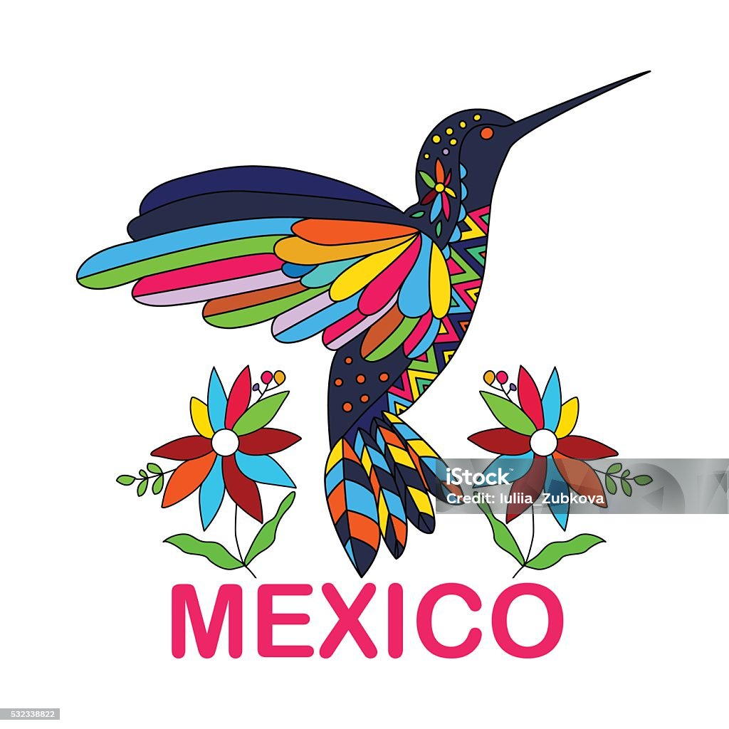 Isolated Vector Image Of Mexican Bird Hummingbirds Traditional Stock  Illustration - Download Image Now - iStock