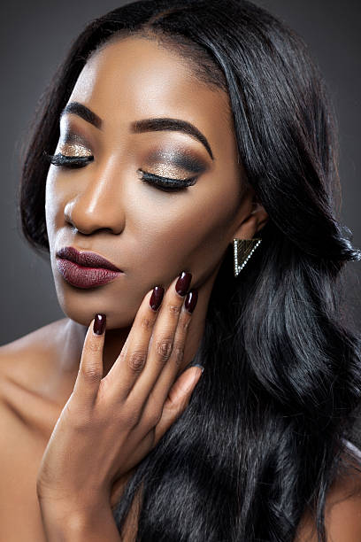 istock Black beautiful woman with luxurious curls 532338847