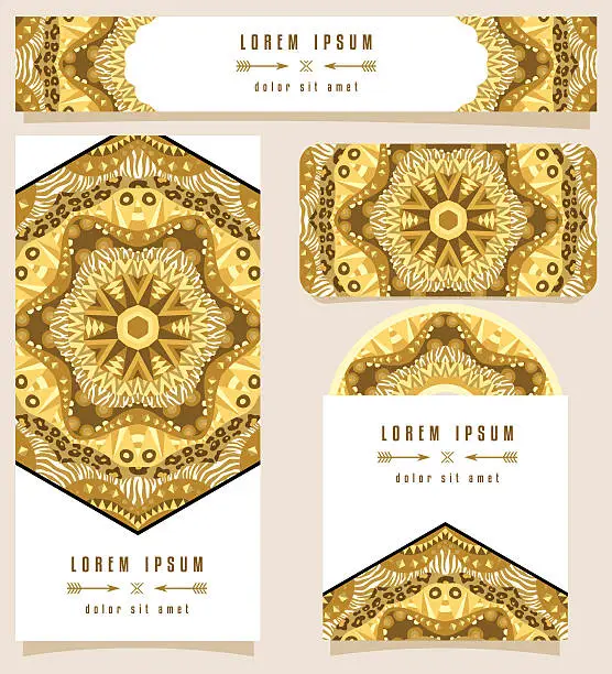 Vector illustration of Branding Design African Golden Ornament