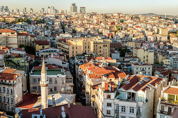 Karakoy panoramic view Panoramic view of Galata/Karakoy quarter from Galata Tower, Istanbul, Turkey. galata photos stock pictures, royalty-free photos & images