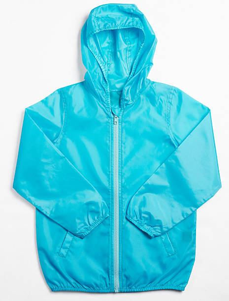 istock Cyan Blue Rain Coat with Hood 532340944