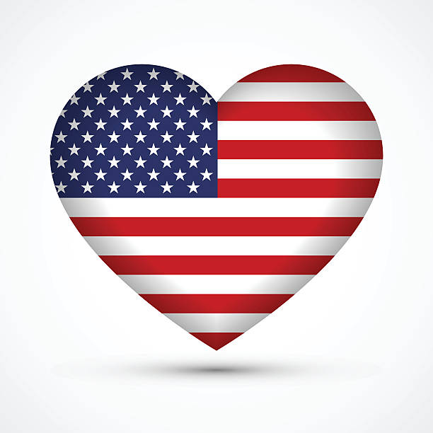 istock Heart in national american flag colors 532343478