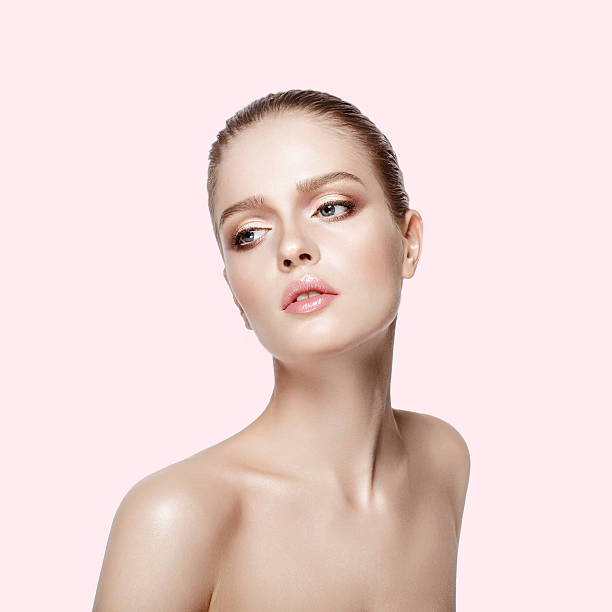 beautiful model with professional makeup stock photo