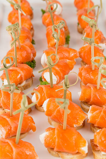 istock closeup canapes and snacks for catering 532346992