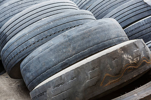 istock Old and no tread tires 532348034