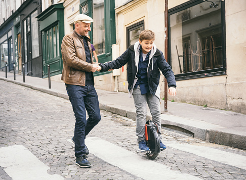 Father and Son together in Paris, France