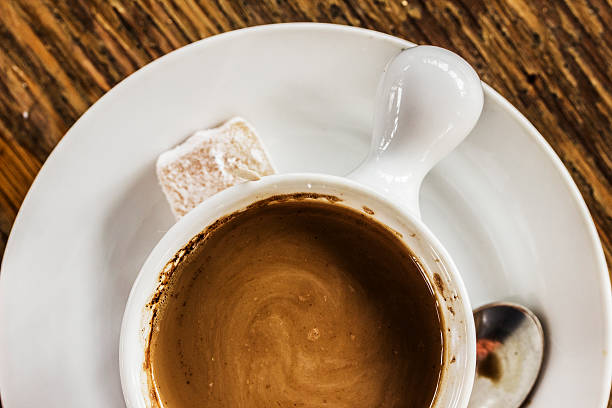istock Cup of hot coffee on wooden table 532351412